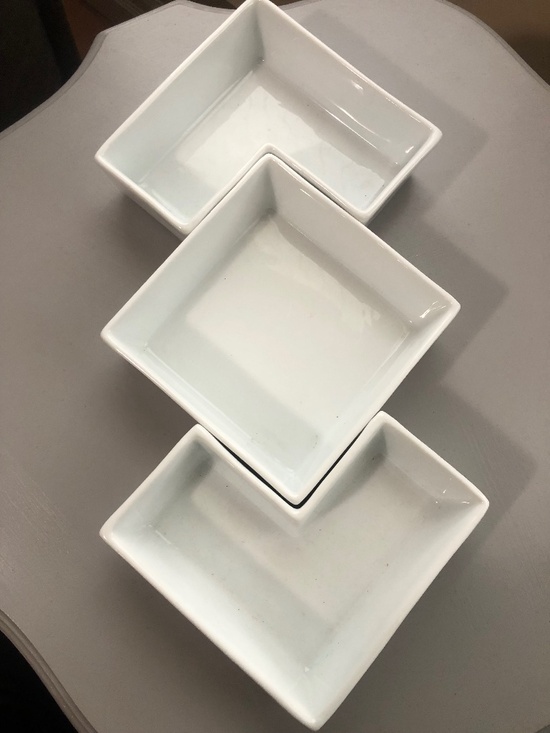 Other - 3 piece white ceramic appetizer dip set